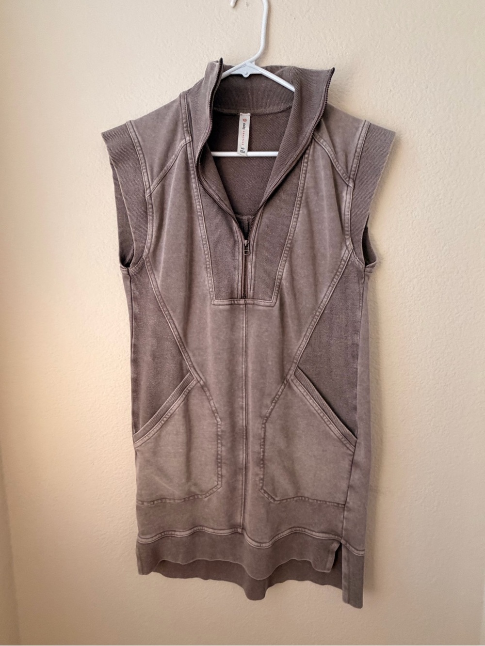 Daily Practice by Anthropologie Meru Zip-Front Mini Dress size XXS - Taupe